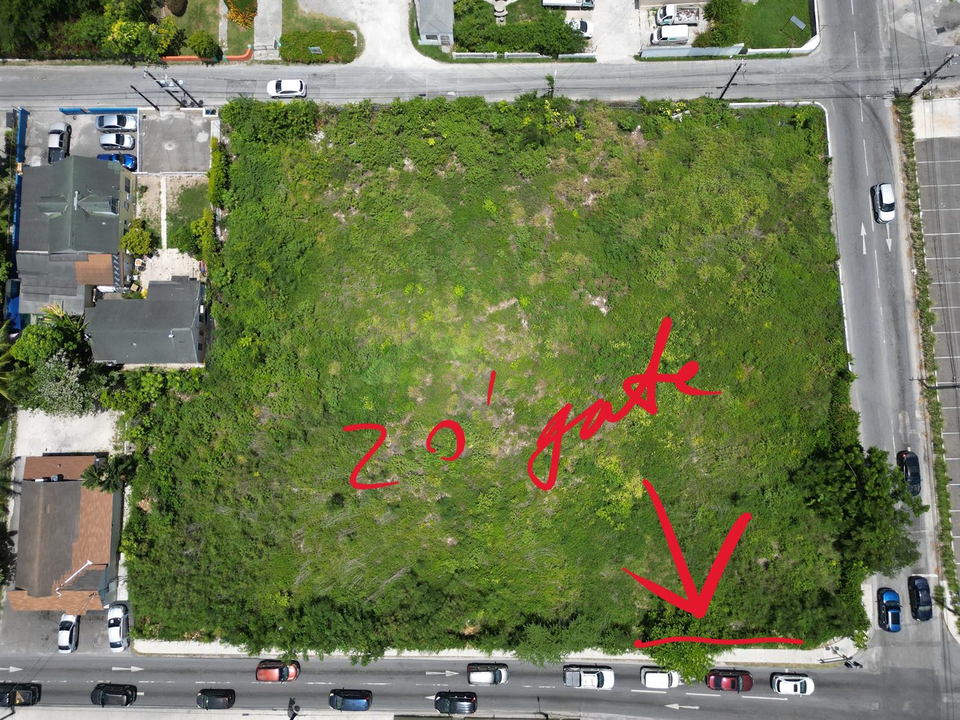 Drone survey of the 6th Terrace lot, ready to clear