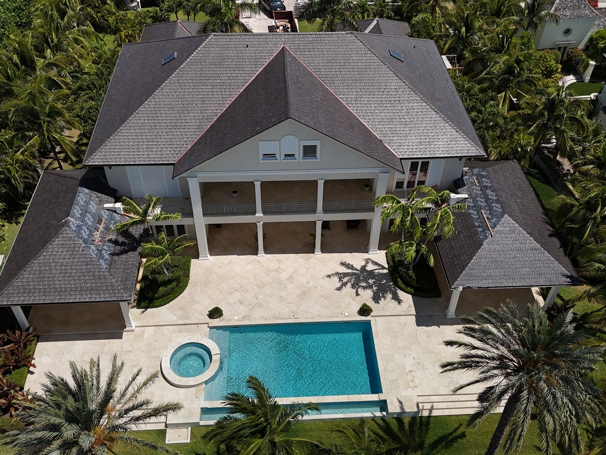 Lot 118, Ocean Club Estates, new Enviroshake roof over the pool terrace